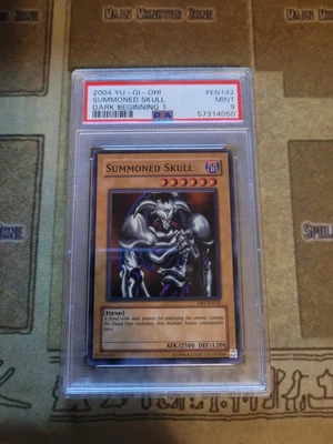 YUGIOH SUMMONED SKULL DARK BEGINNING 1 SUPER UNLIMITED ED 2004 PSA 9 GRADED MINT - Image 1 of 2