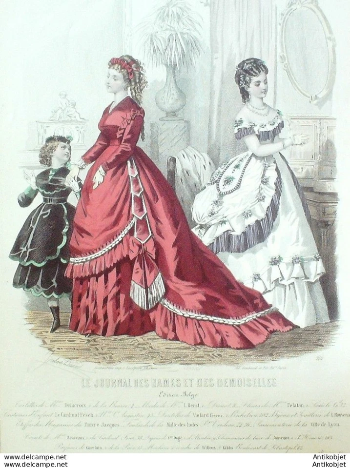 Gravure Mode J.Dames & Demoiselles 1861 # 914 (Old Fashion plate) - Photo 1/1