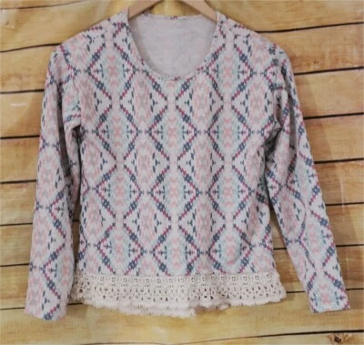 Top tejido para mujer Arizona Jean Co talla M (10/12) multicolor manga larga dobladillo crochet Foto 1 de 3