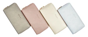 Cartera mujer con cremallera billetera 4 colores metálicos - Imagen 1 de 6