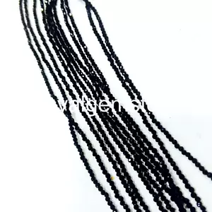 Perline di diamanti neri di qualità AAA perline rotonde sfaccettate perline di diamanti neri 18 in - Foto 1 di 3
