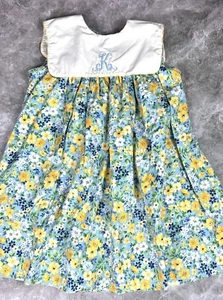 Beaux et Belles New Orleans Girls Floral Dress Size 4 Monogram “K” 0130 - Picture 1 of 6