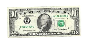 1985-$10.DOLLAR NOTE FROM CHICAGO # (96264330) WITH A STAMP SEAL ON IT, SEE IT. - Picture 1 of 2
