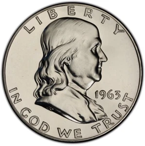 Franklin Half Dollar 1963 Proof PCGS PR 66 90% Silver Uncirculated 50c Coin - Picture 1 of 12
