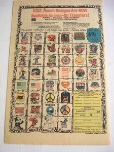 1973 Color Ad Roach Designs Iron-On Transfers Gandalf Products, NY, NY - Picture 1 of 1