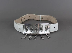 CESARE PICCINI Space Age belt, Vintage 1960s, Large metal buckle, Made in Italy - Picture 1 of 10