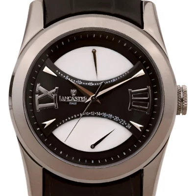 Lancaster Italy OlA0613 Unisex Round Gun Metal Black Watch (0023) - Image 1 of 4
