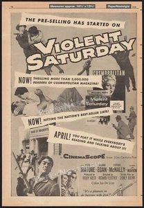 GEWALTTÄTIGER SAMSTAG__Original 1955 Handelsanzeige / Poster__Victor Mature__Lee Marvin - Bild 1 von 1