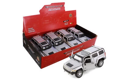 Hummer H3 SUV, Silver - Showcasts 68240D - 1/24 Scale Diecast Model Toy Car - Image 1 of 4