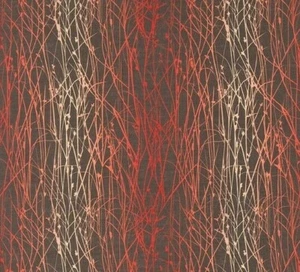 HARLEQUIN CURTAIN FABRIC DESIGN "Grasses Ombre" 2.4 METRES ZINC/CHILLI/CORAL - Picture 1 of 4