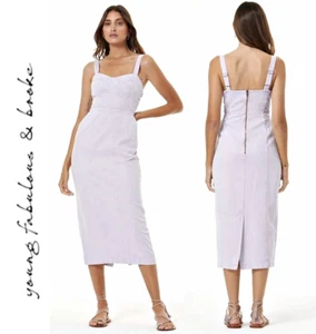 YFB Young Fabulous & Broke Dolly Corset Top Style Denim Dress in White sz S - Picture 1 of 18