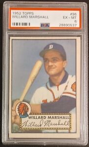 1952 Topps #96 Willard Marshall PSA 6 EX-MT Graded baseball cards Boston Braves 