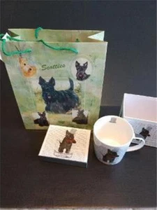 Taza de porcelana negra Scottie Scottish Terrier perro Lord Andrew + bolsa de regalo - Imagen 1 de 4
