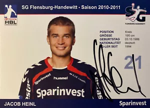 Orig. unterschriebene Autogrammkarte JACOB HEINL SG Flensburg-Handewitt 2010/11 - Bild 1 von 2