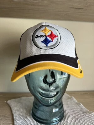 Chapéu de beisebol ajustável bordado Pittsburgh Steelers Reebok NFL branco sistema operacional - Imagem 1 de 4