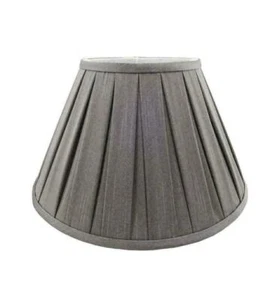 ENYA Fabric Box Pleated Grey Table Lamp Shade & Ceiling Light Shade - Picture 1 of 7
