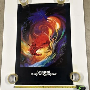 RARE ADVANCED DUNGEONS & DRAGONS 1990 VINTAGE POSTER 24X36 MATTEL d&d Portal TRS - Picture 1 of 17