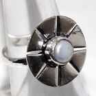 925 Silver Plated-pearl Ethnic Gemstone Handmade Ring Jewelry Us Size-7 Au A914