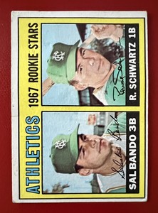 SAL BANDO RC 1967 TOPPS VINTAGE LOW GRADE BASEBALL CARD #33 ATHLETICS ROOKIE
