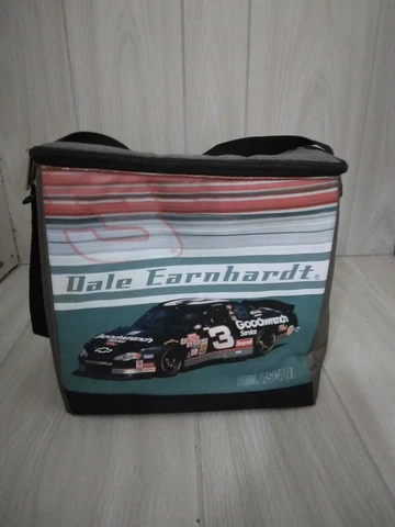 Vtg 90s Dale Earnhardt Sr Soft lunch Bag Official NASCAR #3 Zipper Cooler Cover