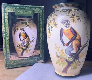 LARGE Porcelain Monkey Vase Signature Home Collection "SAFARI" Squirrel Monkey - Picture 1 of 7