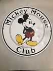 Vintage Heavy Metal Mickey Mouse Club Porcelain Pump Sign