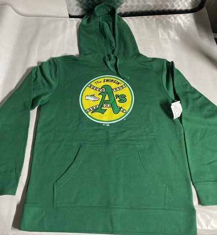 New OAKLAND ATHLETICS A's Men's LARGE Long Sleeve Hoodie Sweater THE SWINGIN A's Cover