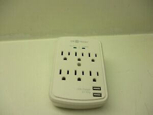 CE-Tech 6-Outlet HDC600WUWH USB Wall Tap Surge Protector, White