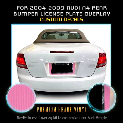 Adesivo gráfico placa traseira vinil fibra de carbono fosco para 2004-2009 Audi A4 - Imagem 1 de 4