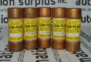 BUSSMANN LPJ-25SP 25A TIME DELAY CLASS J DUAL ELEMENT FUSE LOT OF 5 NEW!! WOW!! - Picture 1 of 1