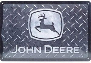 John Deere Metallplatte Effekt Prägung Metallzeichen 300Mm X 200Mm - Picture 1 of 1
