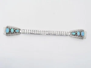 Native American Navajo Handmade Sterling Silver and Opalite Lady’s Watch Tips - Picture 1 of 7