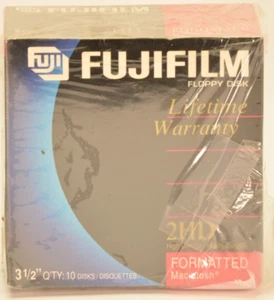 FujiFilm 3.5" Floppy Disks 10 Pack Apple Macintosh MAC Formatted 1.44MB 2HD - Picture 1 of 5