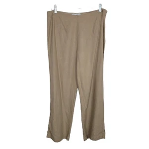 Vintage Sz 8 Diane Gilman Cropped Linen Blend Pants Tan High Rise Flat Front  - Picture 1 of 6