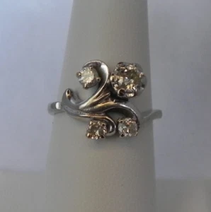 Unique Vintage 'Gothic' Brand 14k White Gold .80 TCW Diamond Ring 4.0g Size 7.25 - Picture 1 of 7