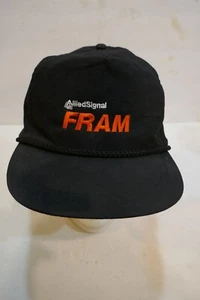 Vintage Allied Signal Fram - Solid Back - Snap Back Hat in Black Color - Picture 1 of 3