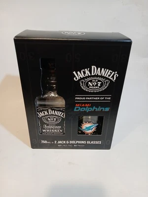 限量版杰克丹尼尔和迈阿密海豚杰克和海豚眼镜 2 件套 — 第 1/4 张图片