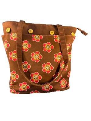 Bolso de Mano Longaberger Bonito en Rosa Reversible 3 en 1 Floral Marrón Rosa Cartera Foto 1 de 4