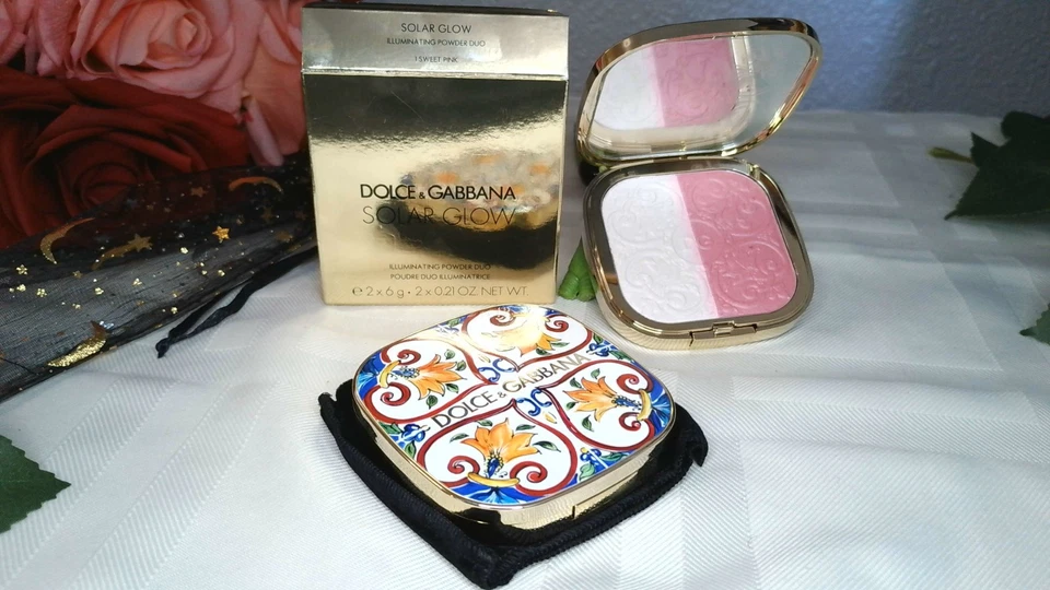 Dolce & Gabbana Solar Glow Illuminating Powder Duo in Shade 1 Sweet Pink - Image 1 of 1