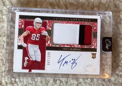 2022 Panini One Trey McBride 3 Color Patch Rpa On Card Auto /199! - Image 1 of 2