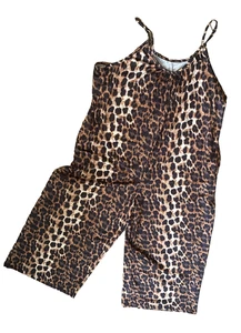 Tuta SHEIN stampa animalier leopardata 5x leggera gamba larga spalline nuova senza etichette PKTS - Foto 1 di 7