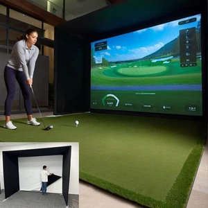 Portable Golf Simulator Enclosure Golf Training Cage with HD Projection Screen - Bild 1 von 7