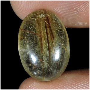 13.10 Carat Natural Copper Rutile Quartz Oval Shape Cabochon Loose Gemstone F783 - Picture 1 of 2