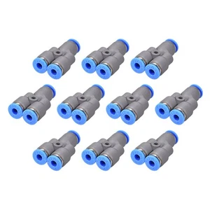 Push To Connect Air Fittings Y Type Tube Connect 4mm OD Push Lock Grey 10Pcs - Bild 1 von 3