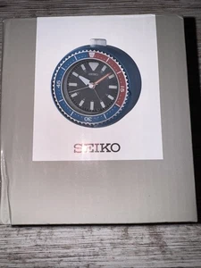 Reloj despertador de cabecera Seiko bastante barrido segunda mano QHE207L azul rojo bisel Pepsi - Imagen 1 de 2