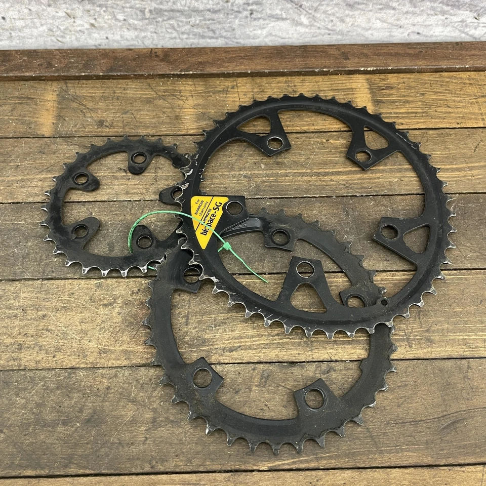 Vintage Shimano Biopace SG Chainring Set 46/38/28T 110/74 BCD Steel Triple - Image 1 of 4