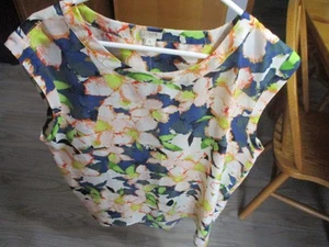 J Crew Women's Blue/Yellow/Orange Floral Sleeveless Blouse,Light Weight,XL - Picture 1 of 6