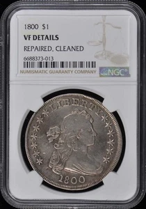 1800 Draped Bust, Lg Eagle S$1 NGC VF Details - Picture 1 of 4