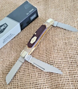 Schrade Senior Old Timer Pocket Knife Stainless Steel Blades Delrin Handle 8OT - Picture 1 of 7