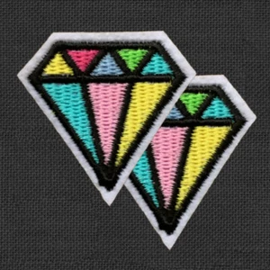 2pcs Diamond Rainbow Embroidered Patch Cloth Iron On Applique craft sewing #1753 - Picture 1 of 2